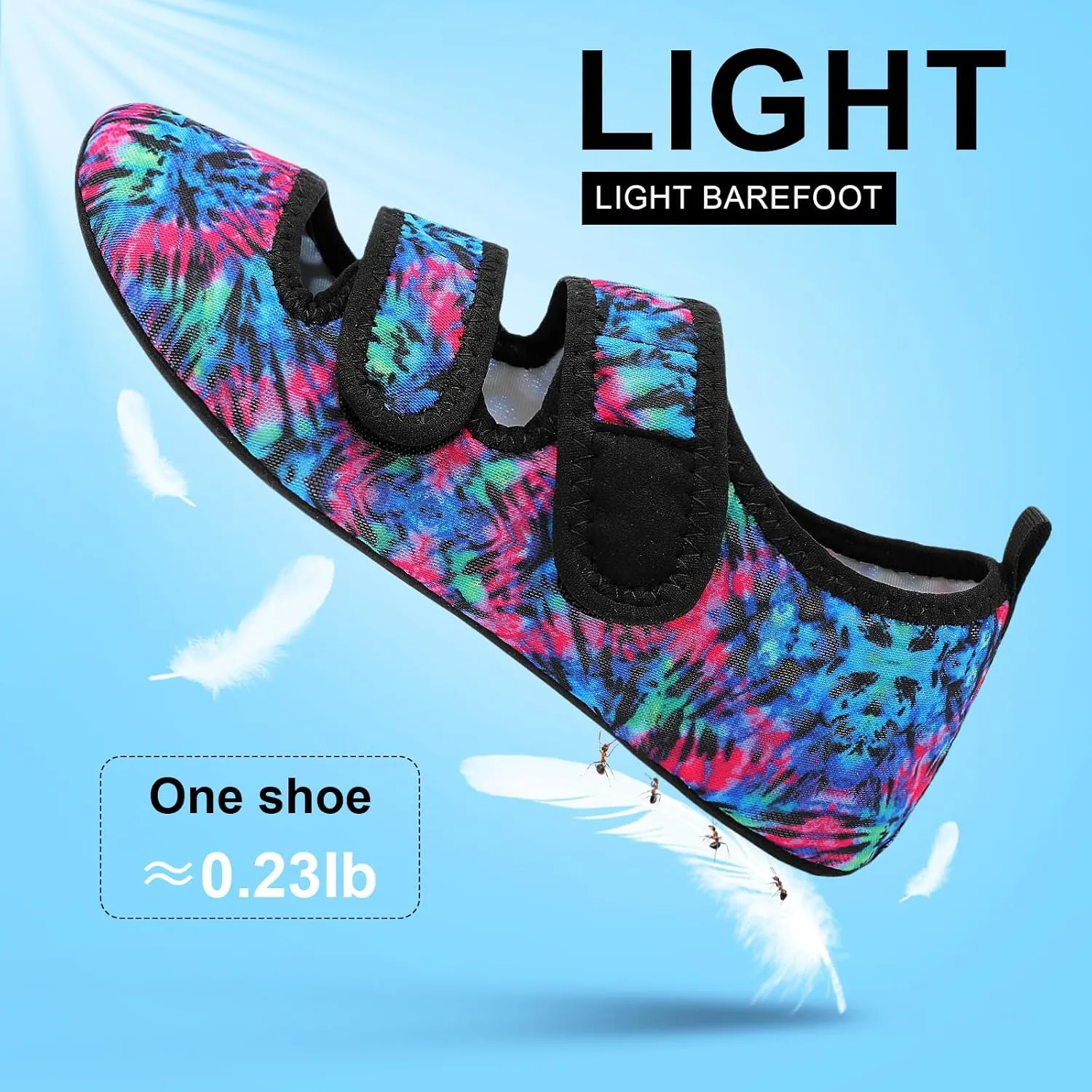 BARERUN Water Shoes Women Men Quick Dry Barefoot Beach Walking Kayaking Surfing Yoga Shoes Adjustable Wide Minimalist Sandals Slippers Indoor/Outdoor