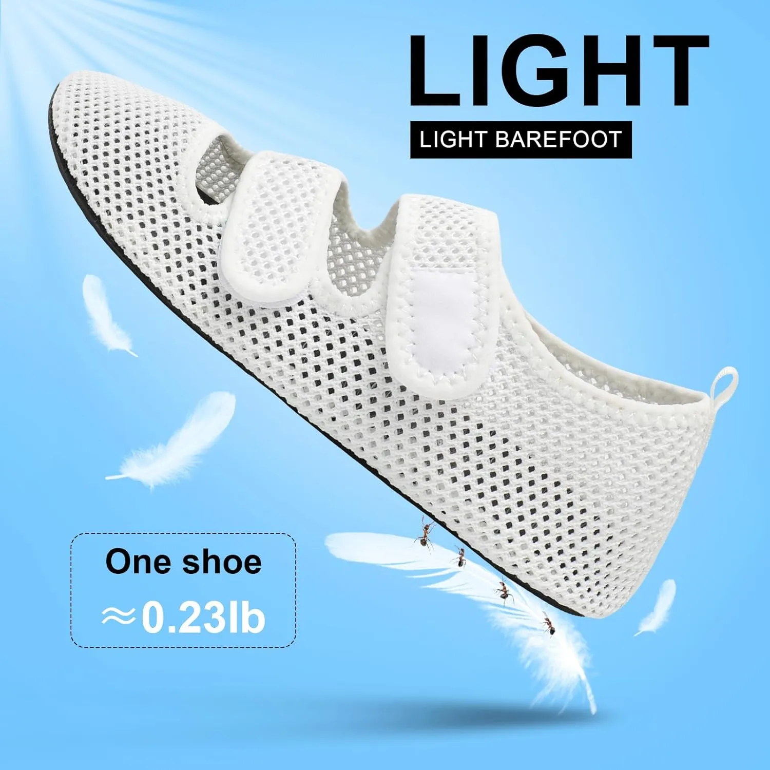 BARERUN Water Shoes Women Men Quick Dry Barefoot Beach Walking Kayaking Surfing Yoga Shoes Adjustable Wide Minimalist Sandals Slippers Indoor/Outdoor