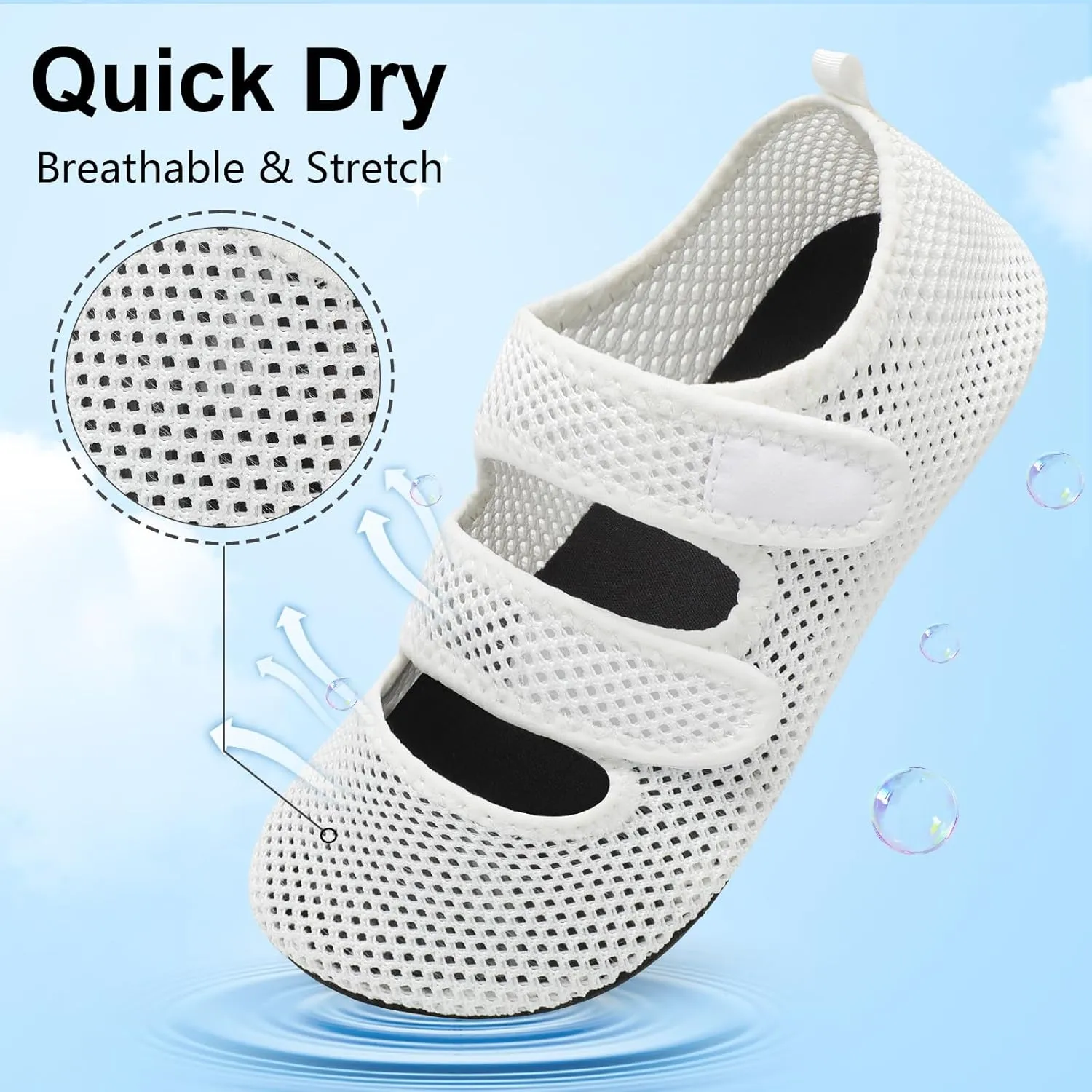 BARERUN Water Shoes Women Men Quick Dry Barefoot Beach Walking Kayaking Surfing Yoga Shoes Adjustable Wide Minimalist Sandals Slippers Indoor/Outdoor