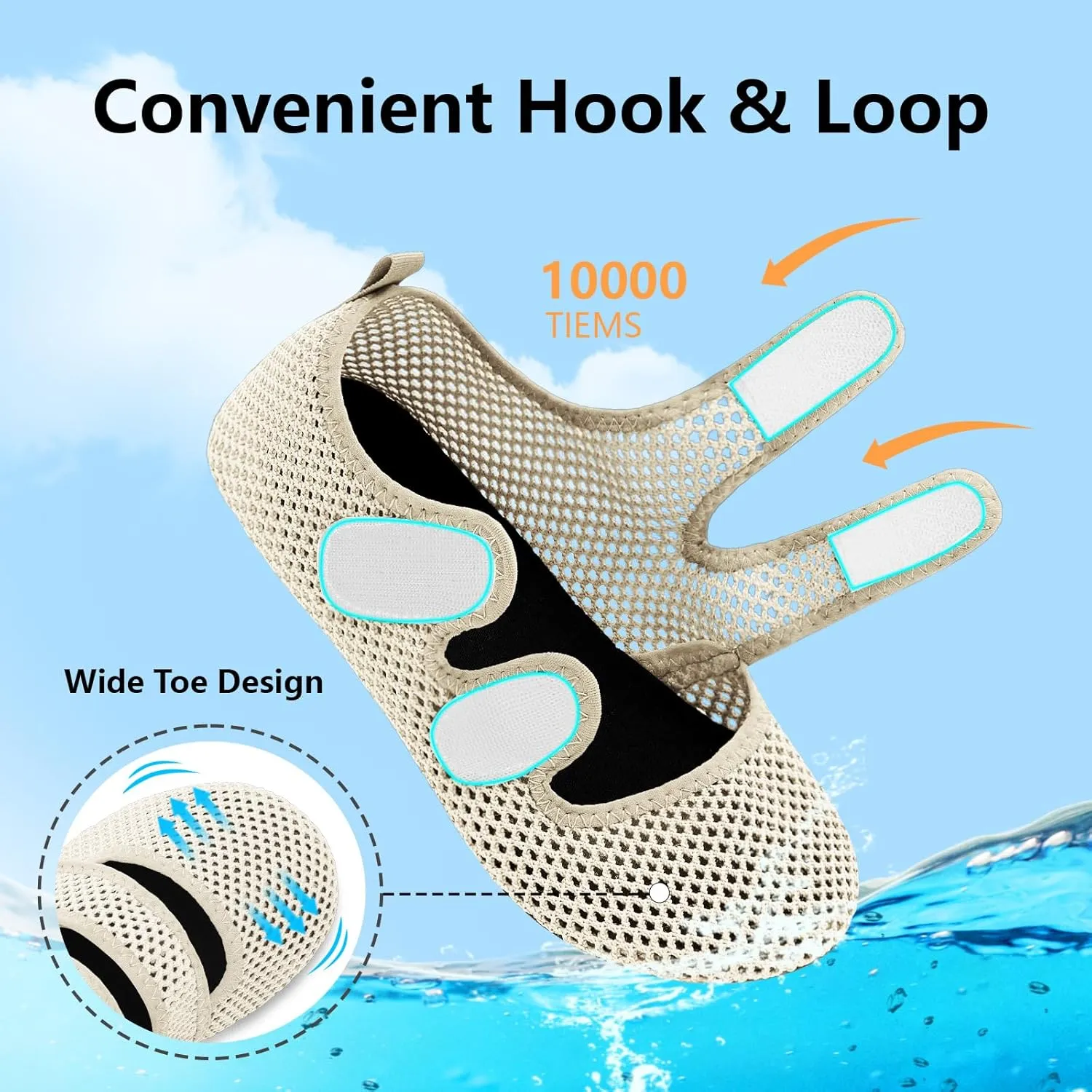 BARERUN Water Shoes Women Men Quick Dry Barefoot Beach Walking Kayaking Surfing Yoga Shoes Adjustable Wide Minimalist Sandals Slippers Indoor/Outdoor