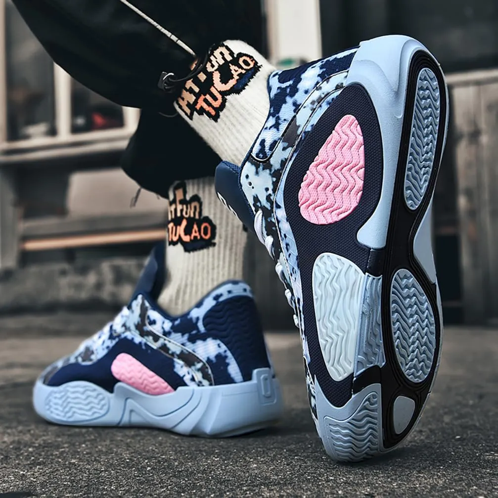 Basketball Shoes for Men High Top Ultra-Light Fashion Anti Slip Breathable Sneakers Men's Training Shoes for Running Walking