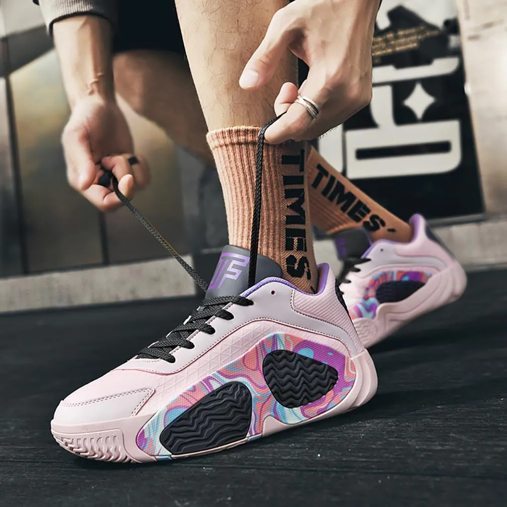 Basketball Shoes for Men High Top Ultra-Light Fashion Anti Slip Breathable Sneakers Men's Training Shoes for Running Walking