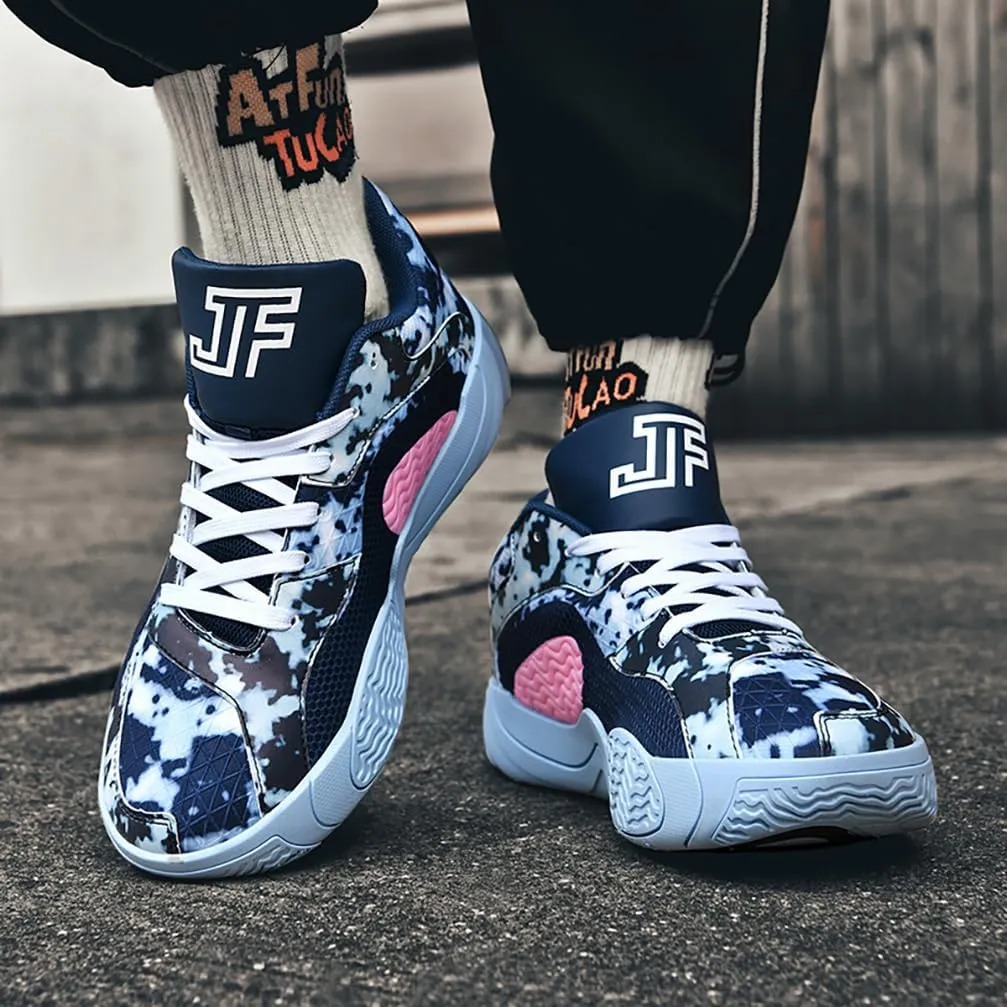 Basketball Shoes for Men High Top Ultra-Light Fashion Anti Slip Breathable Sneakers Men's Training Shoes for Running Walking