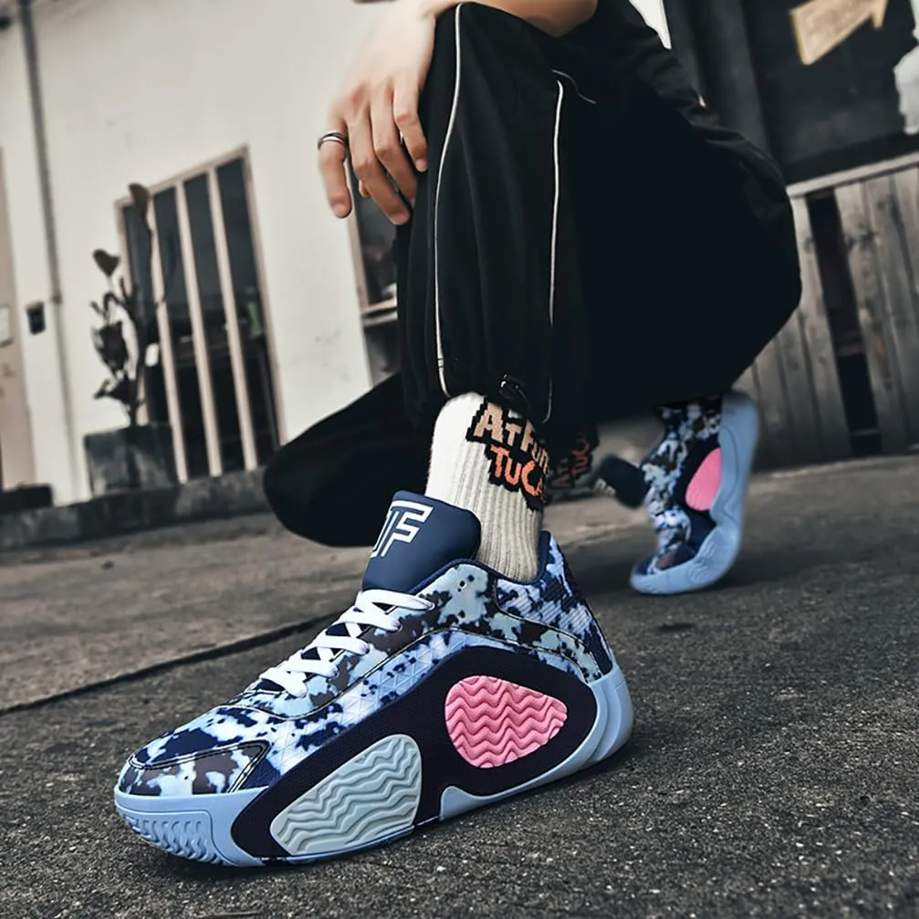 Basketball Shoes for Men High Top Ultra-Light Fashion Anti Slip Breathable Sneakers Men's Training Shoes for Running Walking