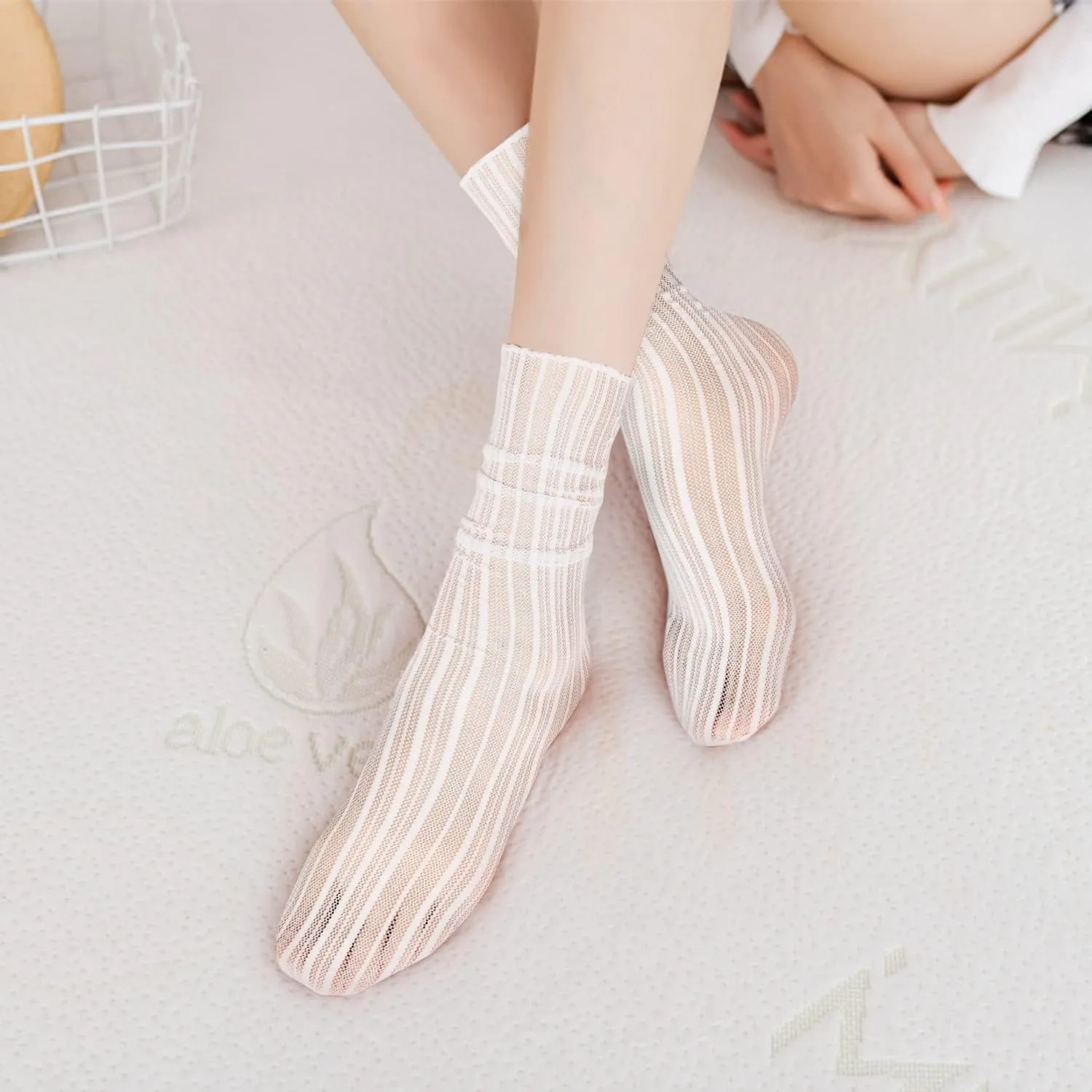 Benefeet Sheer Mesh Womens Girls Slouch Socks - See Through, Transparent, Elegant, Cute Lace Tulle Socks