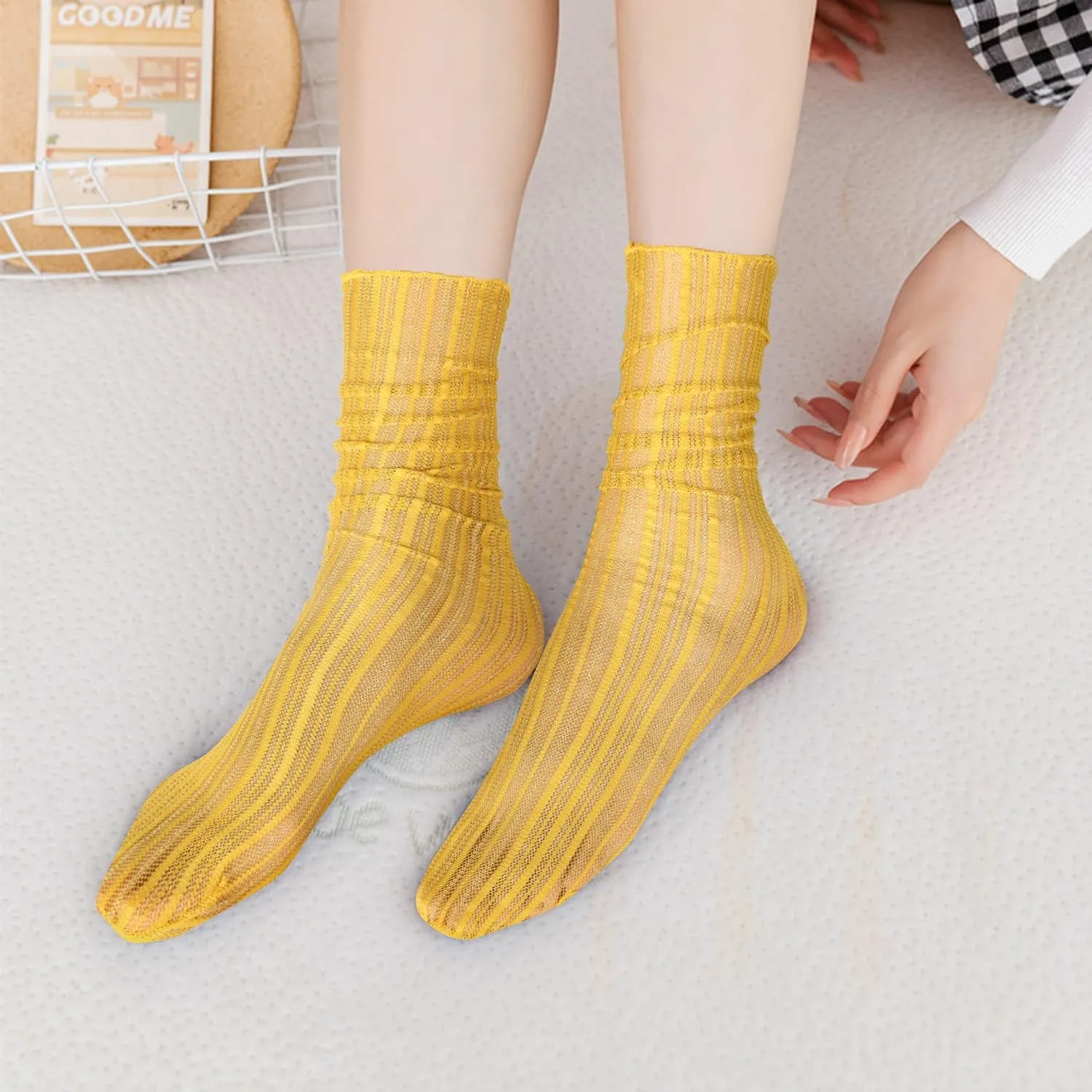 Benefeet Sheer Mesh Womens Girls Slouch Socks - See Through, Transparent, Elegant, Cute Lace Tulle Socks