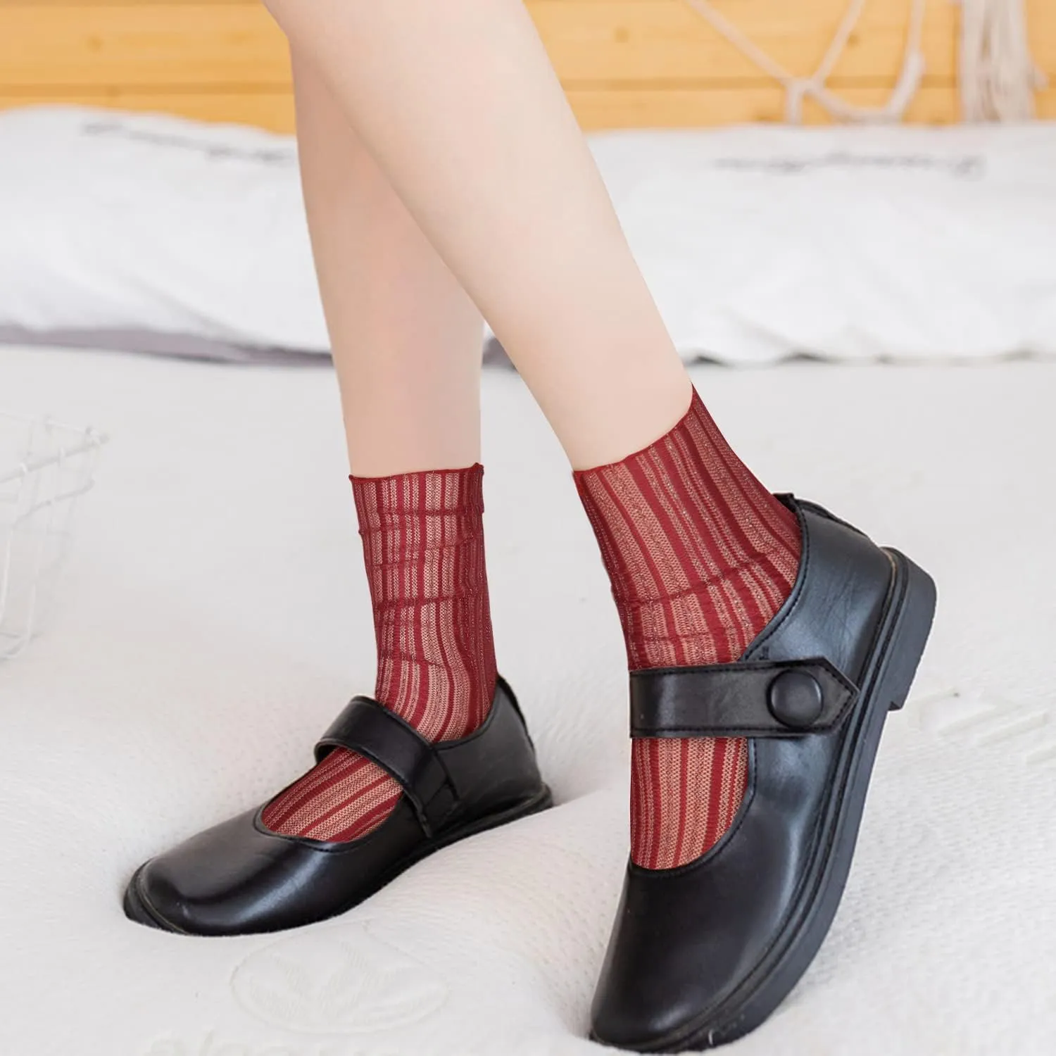 Benefeet Sheer Mesh Womens Girls Slouch Socks - See Through, Transparent, Elegant, Cute Lace Tulle Socks