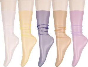 Benefeet Sheer Mesh Womens Girls Slouch Socks - See Through, Transparent, Elegant, Cute Lace Tulle Socks