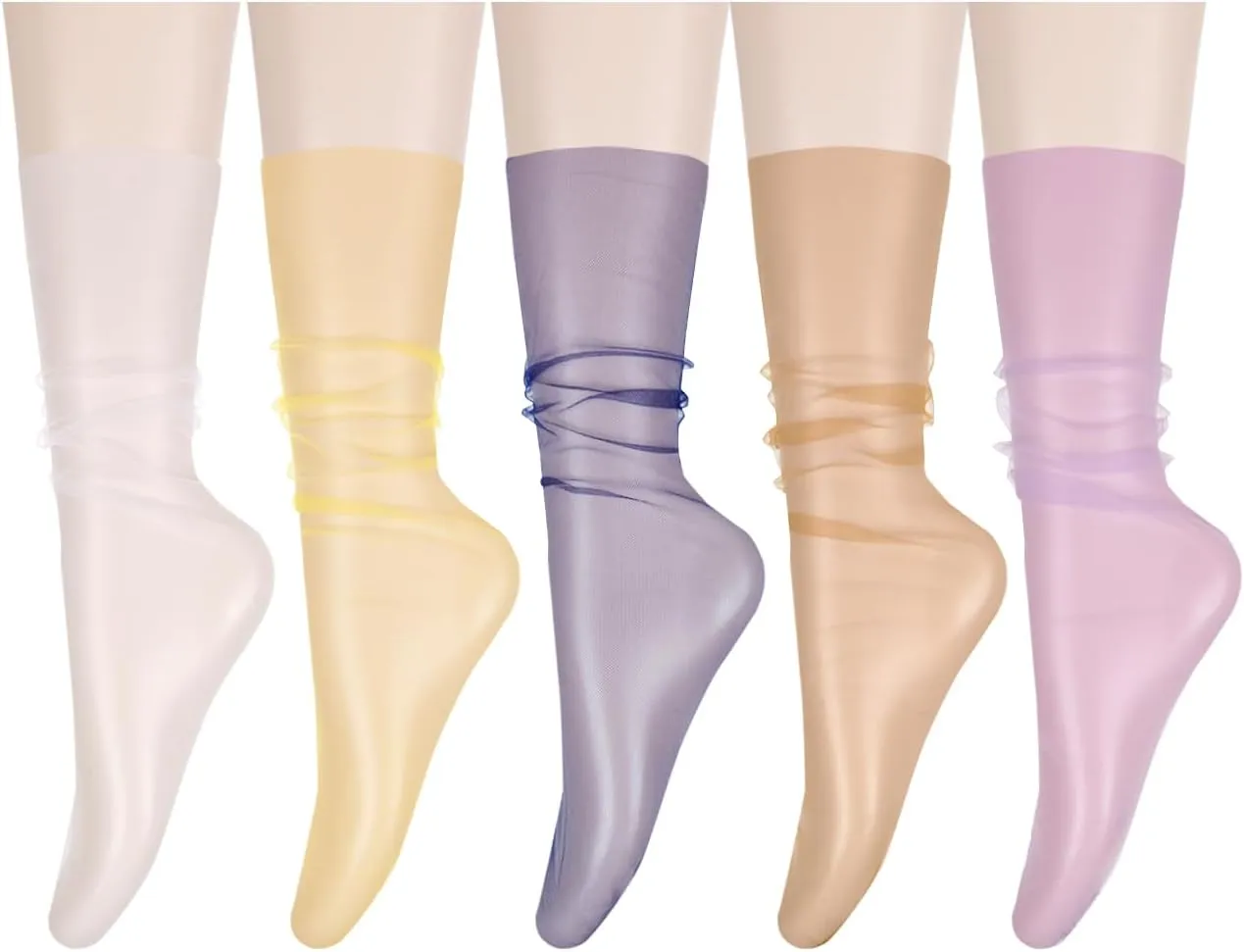 Benefeet Sheer Mesh Womens Girls Slouch Socks - See Through, Transparent, Elegant, Cute Lace Tulle Socks