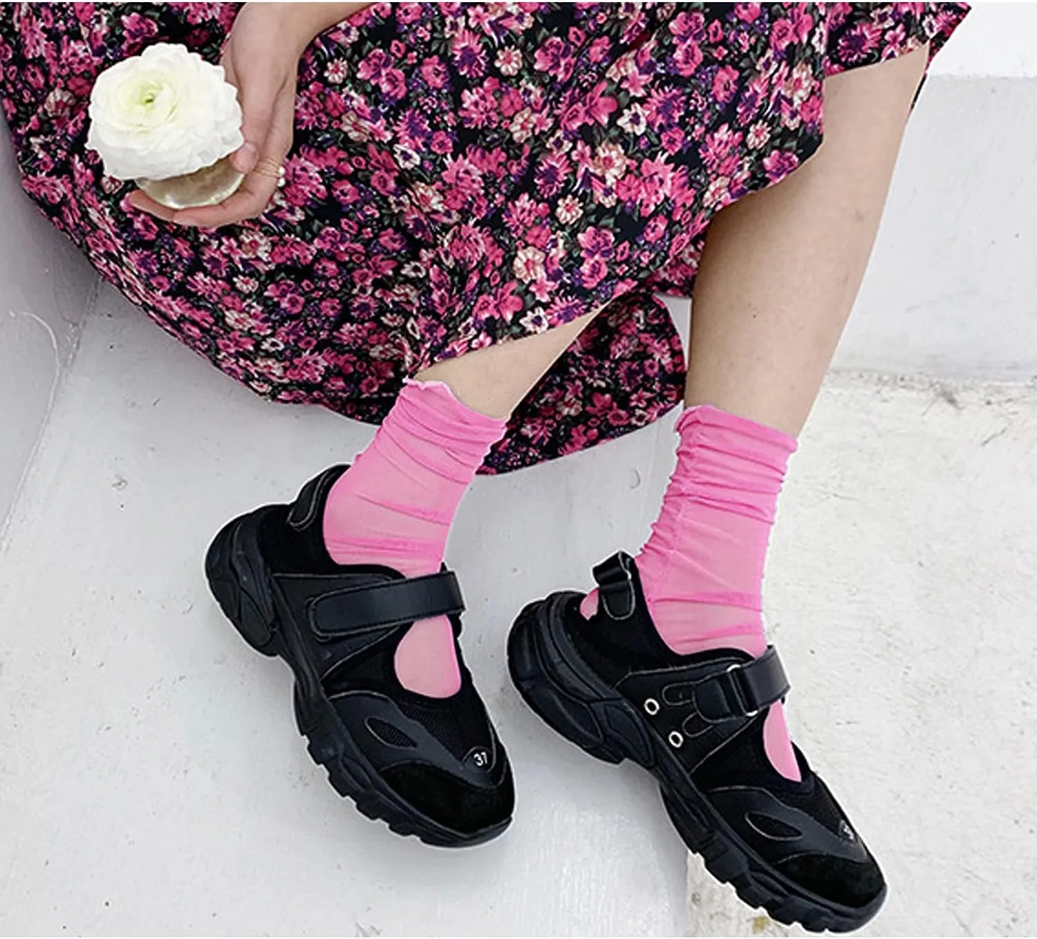 Benefeet Sheer Mesh Womens Girls Slouch Socks - See Through, Transparent, Elegant, Cute Lace Tulle Socks