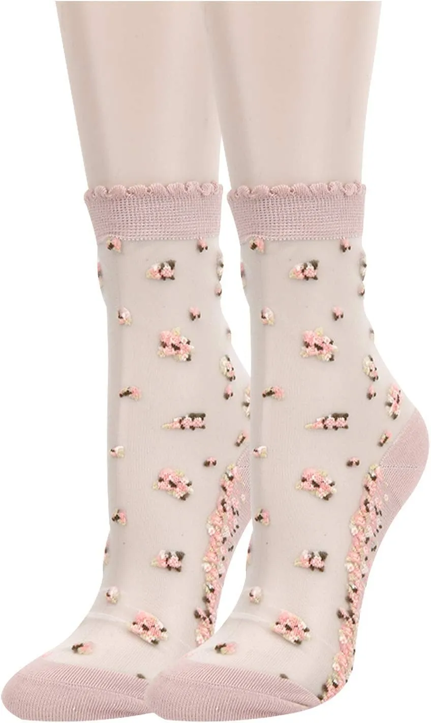 Benefeet Sox Sheer Mesh Socks Women See Through Transparent Ankle Stocking Socks for Girls Womens