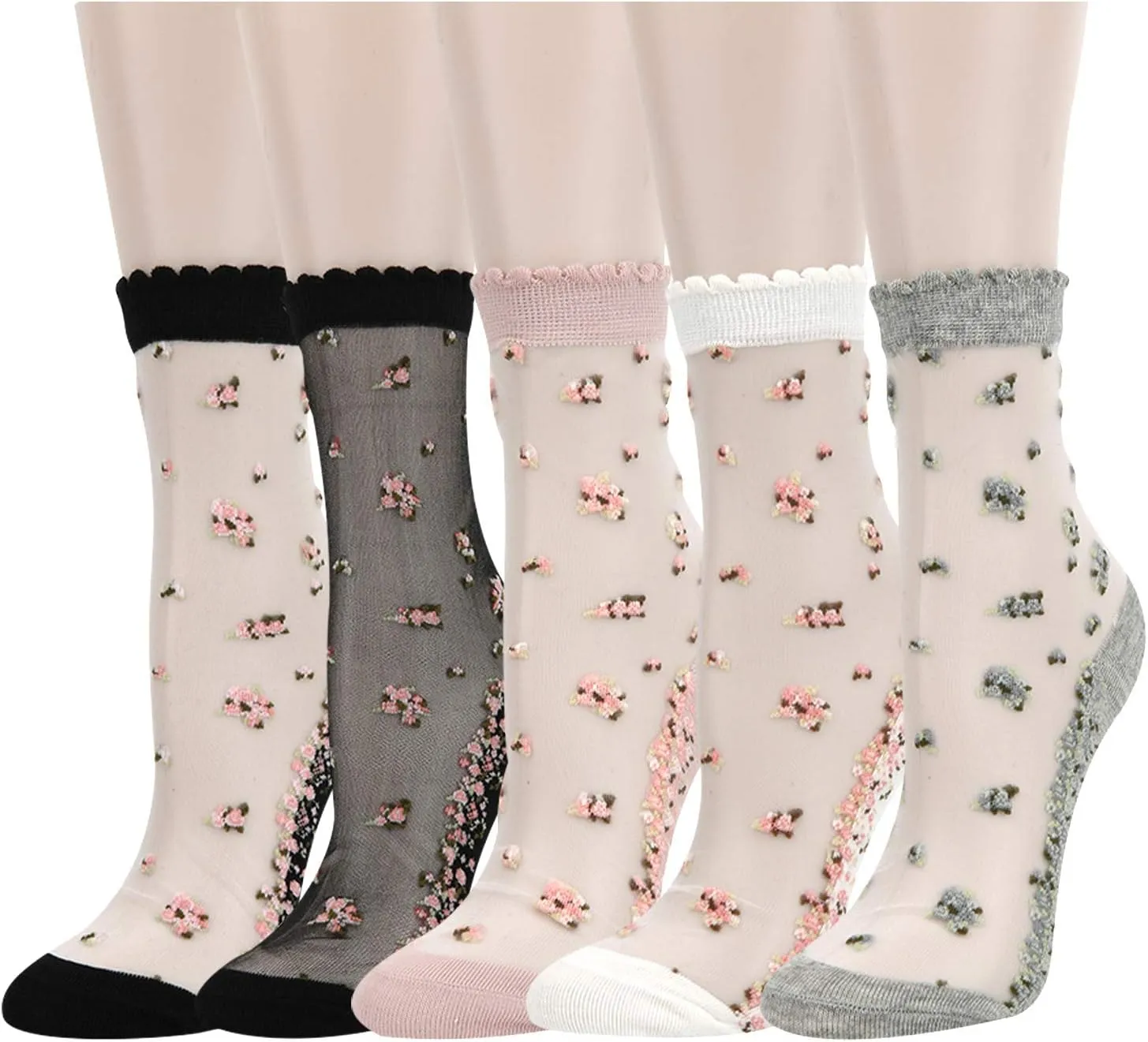 Benefeet Sox Sheer Mesh Socks Women See Through Transparent Ankle Stocking Socks for Girls Womens