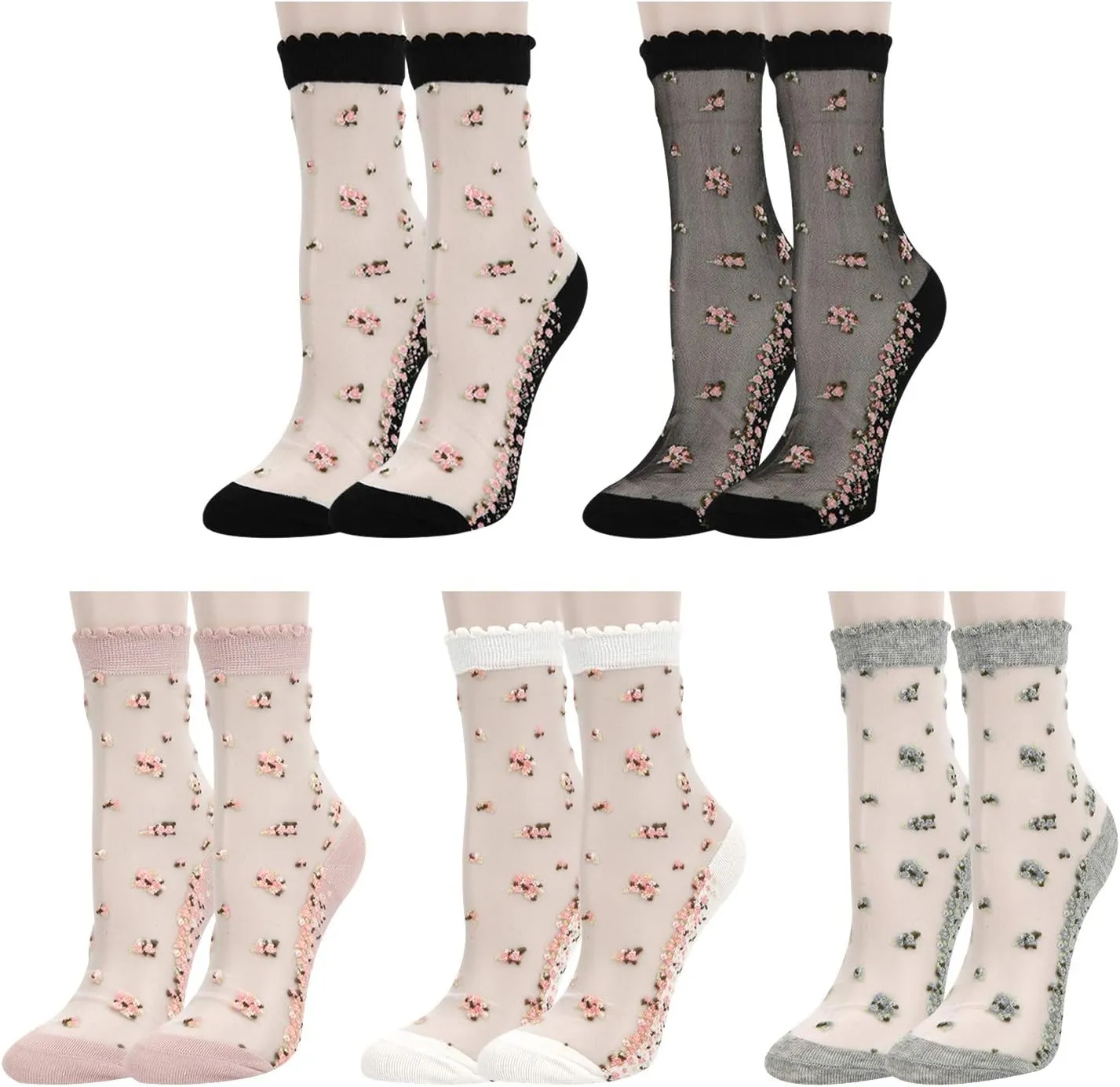Benefeet Sox Sheer Mesh Socks Women See Through Transparent Ankle Stocking Socks for Girls Womens