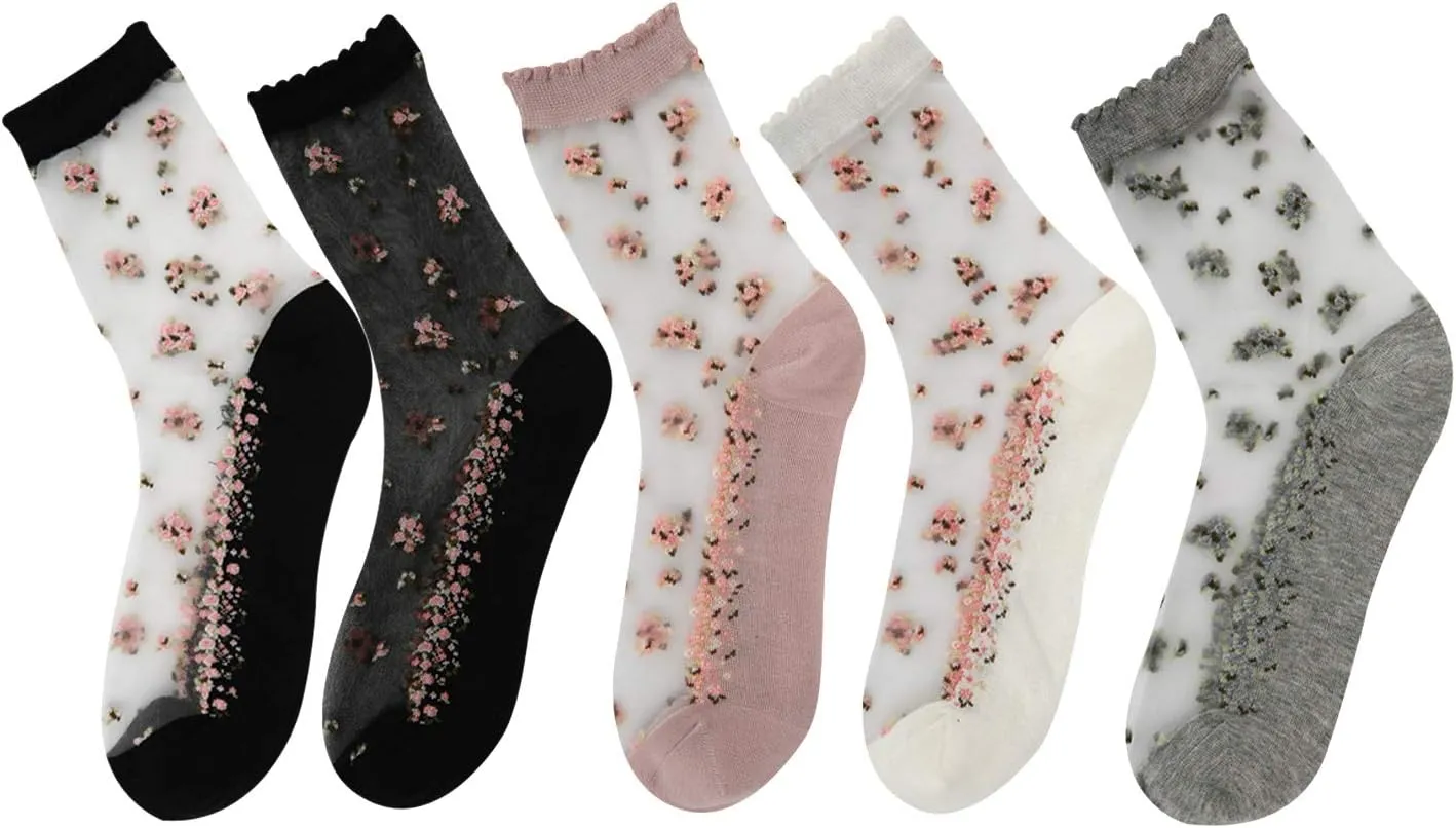 Benefeet Sox Sheer Mesh Socks Women See Through Transparent Ankle Stocking Socks for Girls Womens