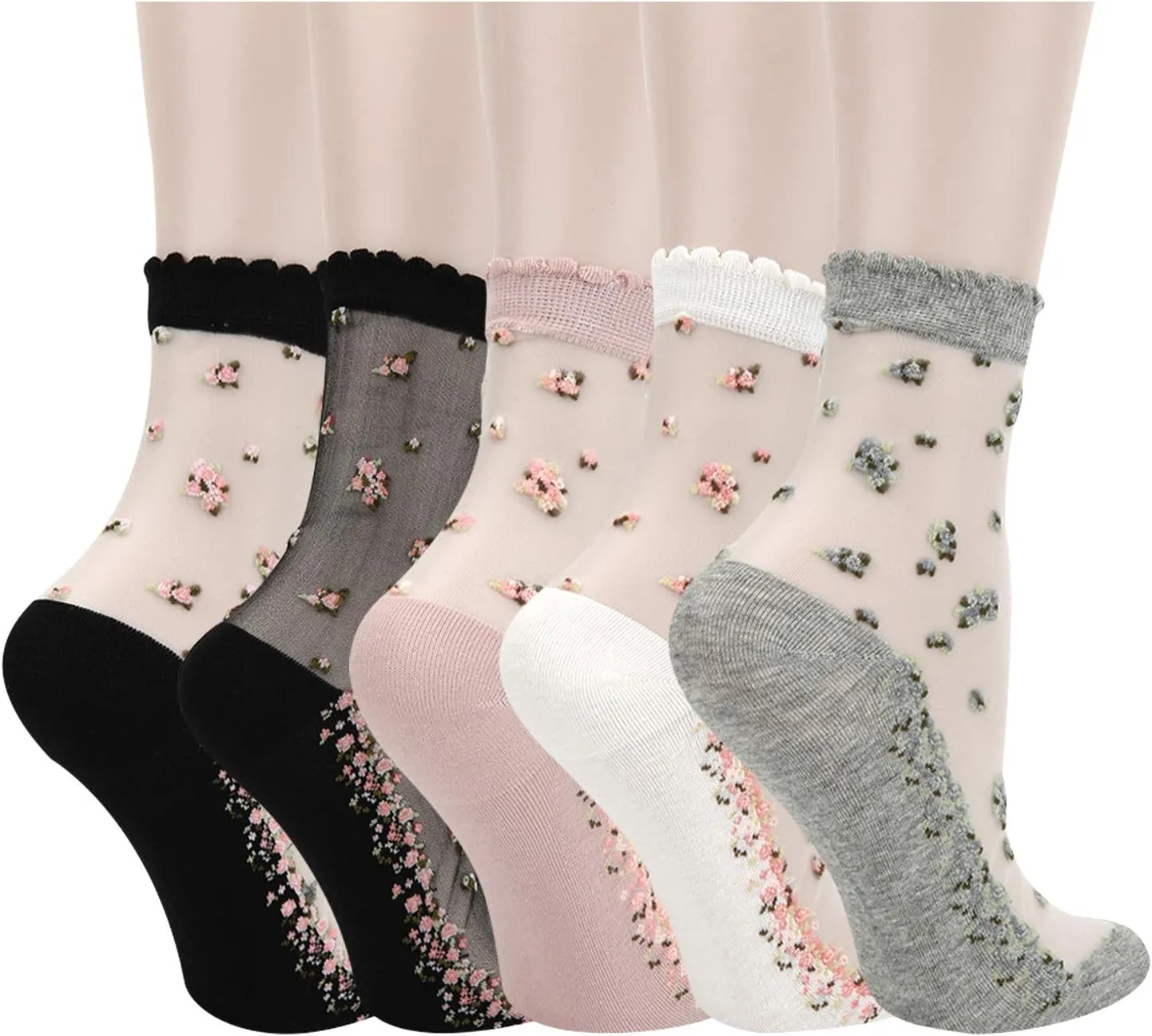 Benefeet Sox Sheer Mesh Socks Women See Through Transparent Ankle Stocking Socks for Girls Womens