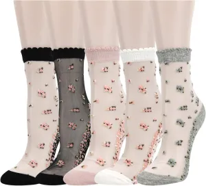Benefeet Sox Sheer Mesh Socks Women See Through Transparent Ankle Stocking Socks for Girls Womens