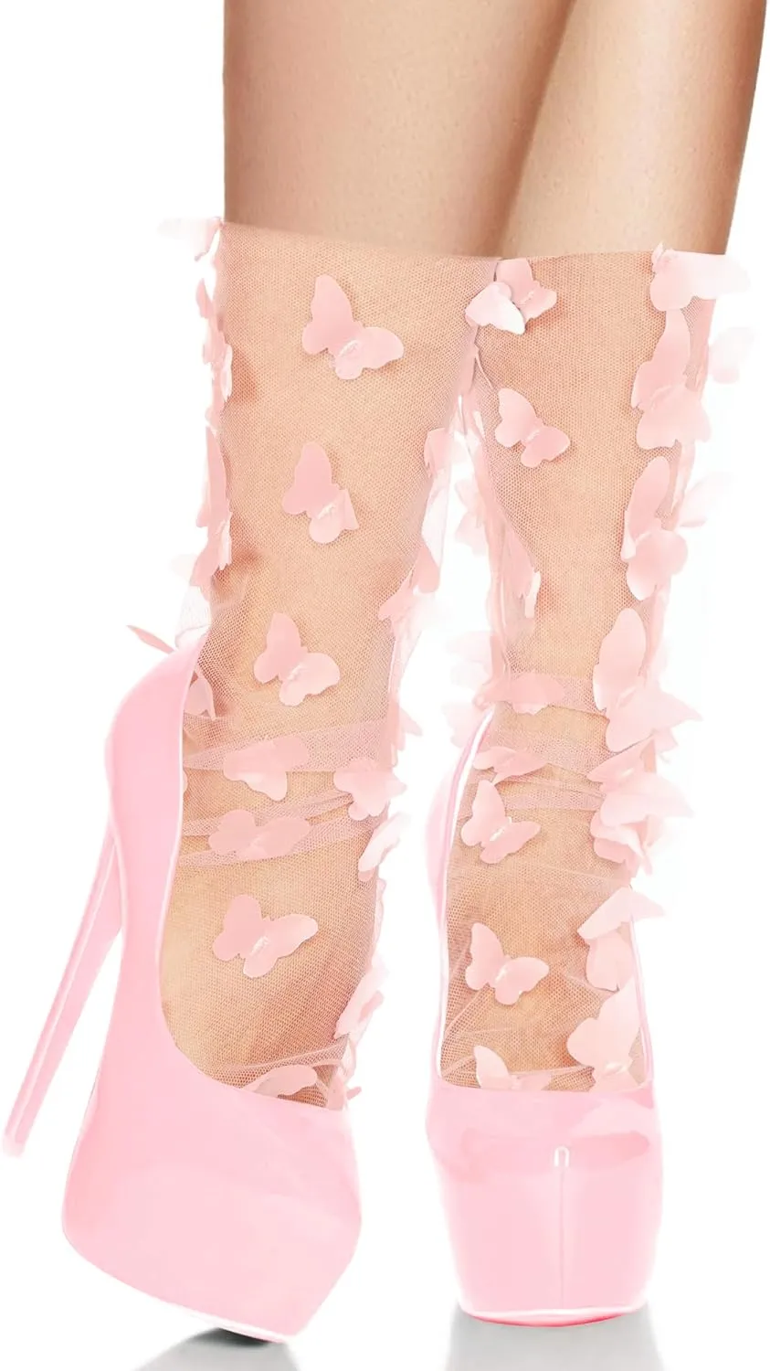 Benefeet Sox Womens Novelty Funny Sheer Lace Socks Girls Cute Mesh Loose Socks Sexy See Through Slouch Socks Christmas Gifts