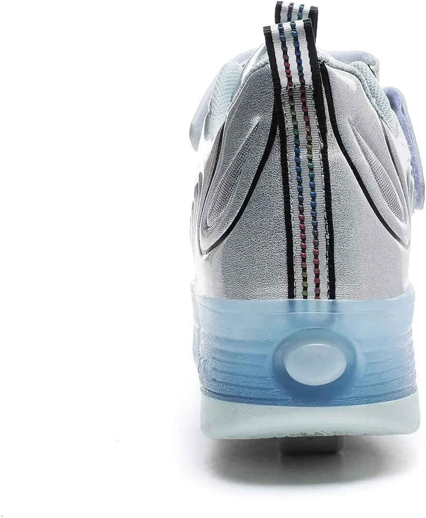 BFOEL Rechargeable Roller Shoes for Boys Girls Age 6-14 with LED Light-Up Kids Sneakers for Outdoor Play, Birthday