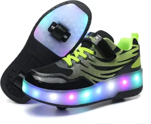 BFOEL Rechargeable Roller Shoes for Boys Girls Age 6-14 with LED Light-Up Kids Sneakers for Outdoor Play, Birthday