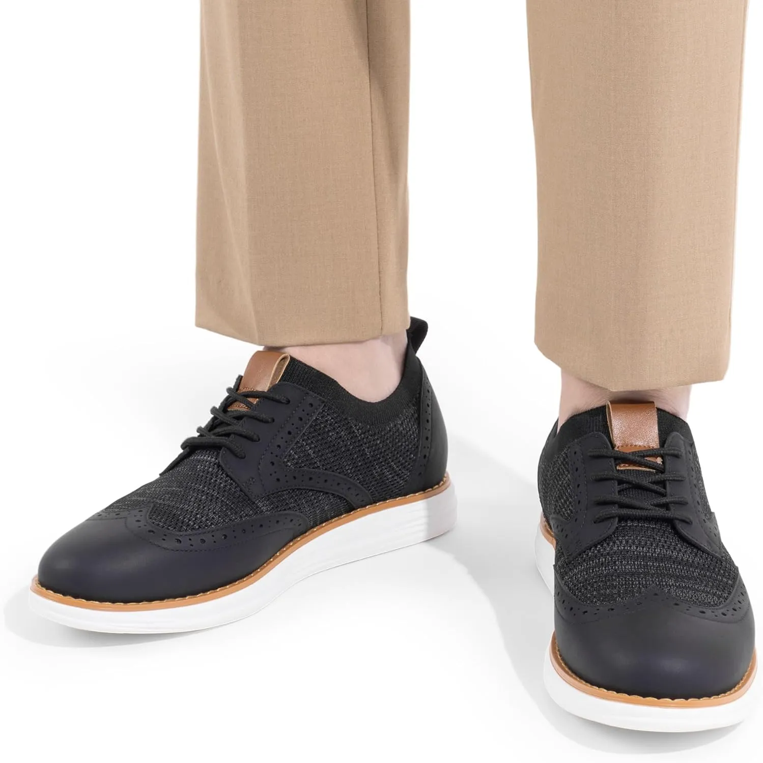 Bruno Marc Men's KnitFlex SmartCraft Mesh Oxfords Sneakers Casual Dress Lace-Up Lightweight Walking Shoes
