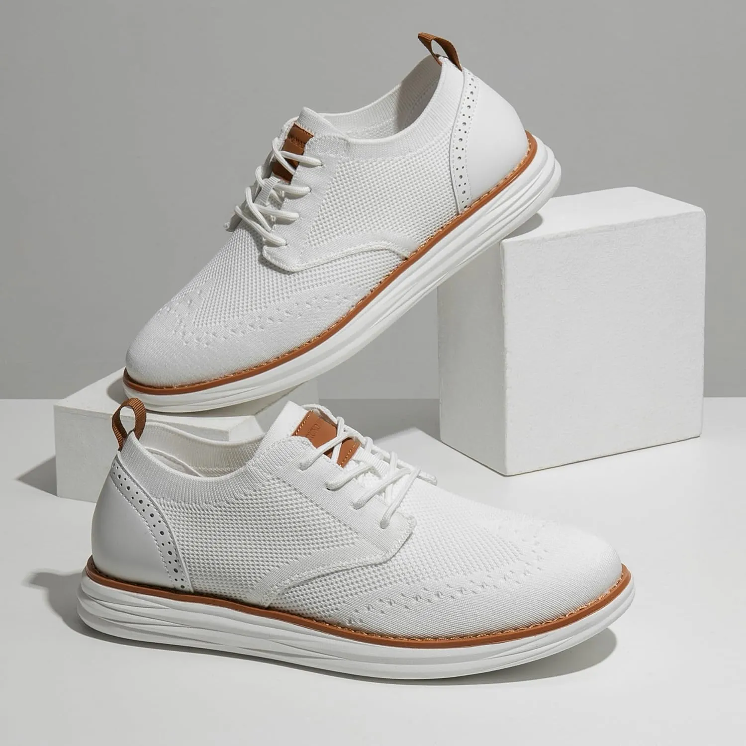 Bruno Marc Men's KnitFlex SmartCraft Mesh Oxfords Sneakers Casual Dress Lace-Up Lightweight Walking Shoes