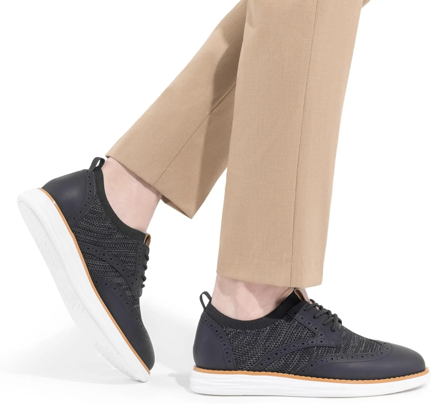 Bruno Marc Men's KnitFlex SmartCraft Mesh Oxfords Sneakers Casual Dress Lace-Up Lightweight Walking Shoes