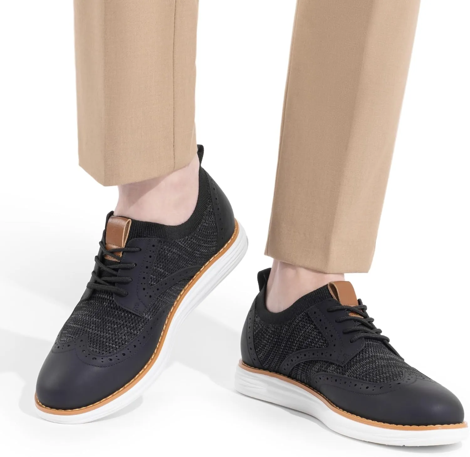 Bruno Marc Men's KnitFlex SmartCraft Mesh Oxfords Sneakers Casual Dress Lace-Up Lightweight Walking Shoes