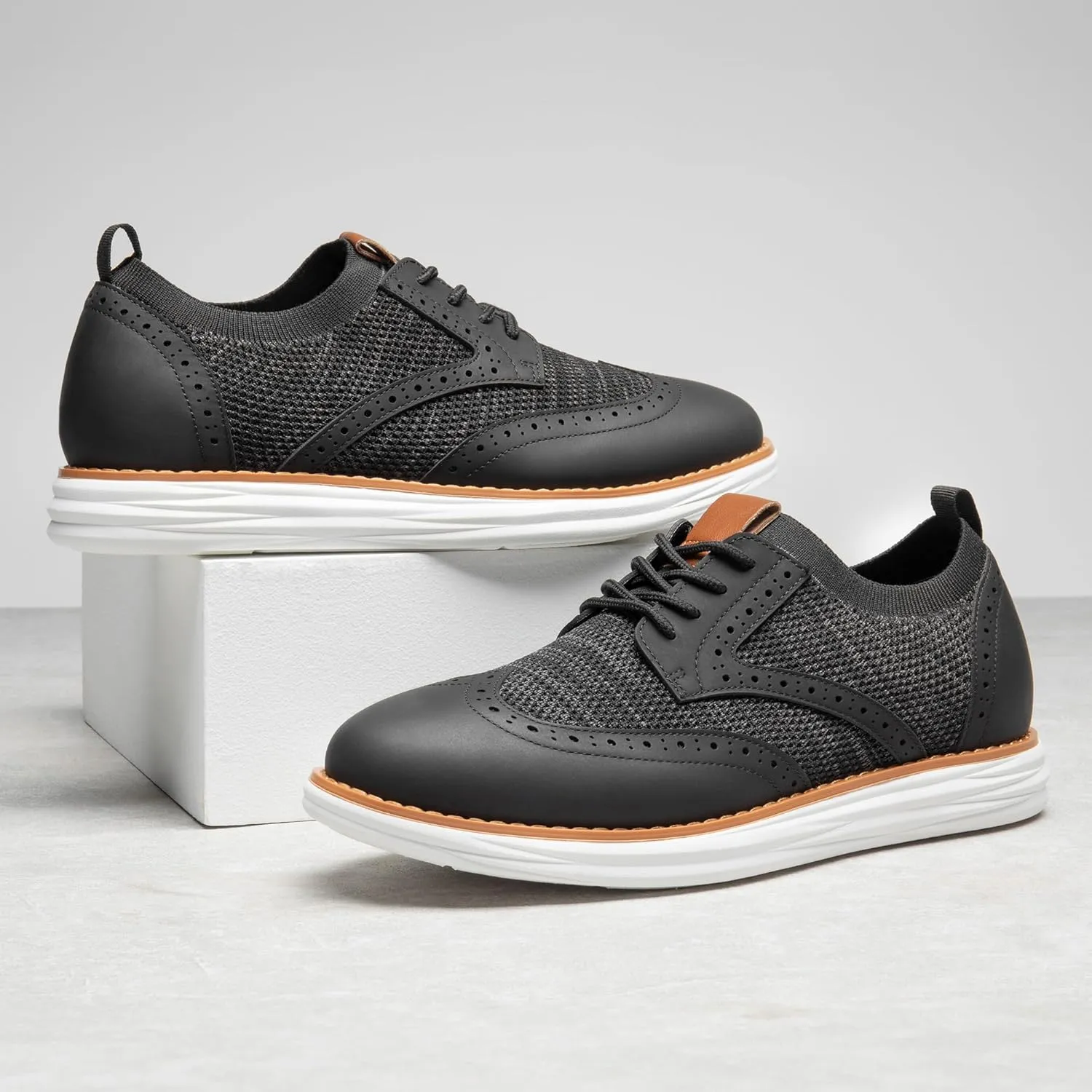 Bruno Marc Men's KnitFlex SmartCraft Mesh Oxfords Sneakers Casual Dress Lace-Up Lightweight Walking Shoes