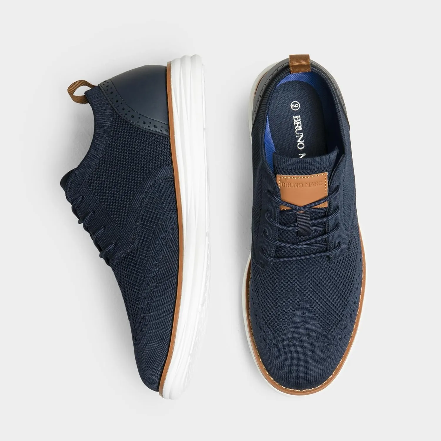 Bruno Marc Men's KnitFlex SmartCraft Mesh Oxfords Sneakers Casual Dress Lace-Up Lightweight Walking Shoes