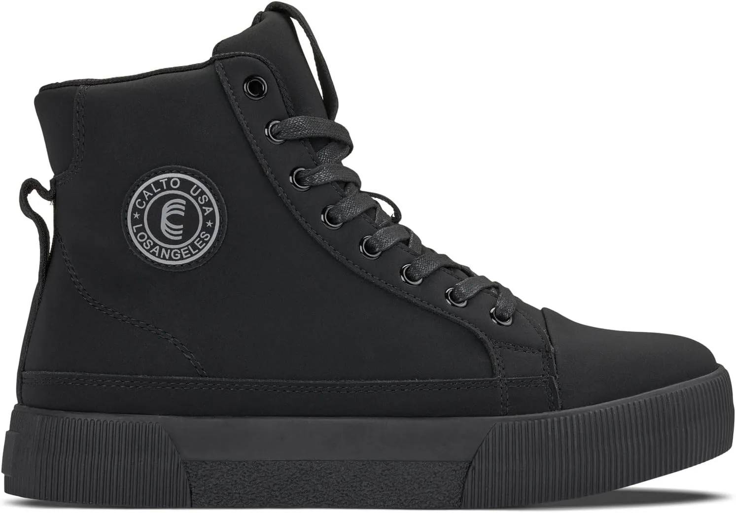 CALTO Men's Invisible Height Increasing Elevator Shoes - Zip-up Cap Toe High Top Sneaker Boots - 2.4 Inches Taller