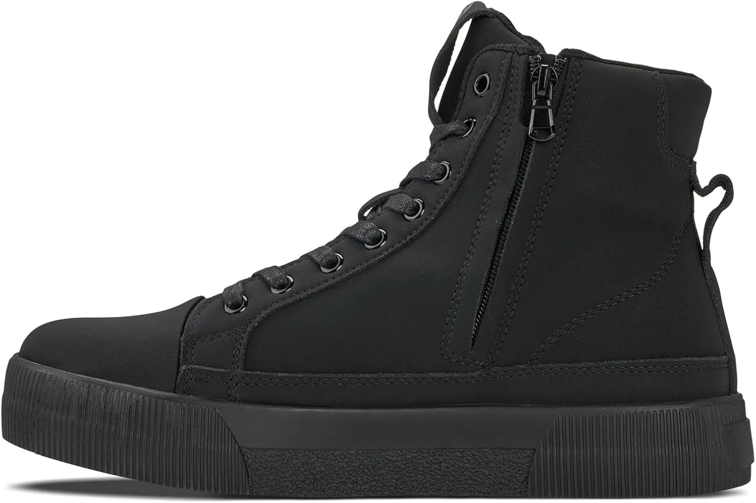 CALTO Men's Invisible Height Increasing Elevator Shoes - Zip-up Cap Toe High Top Sneaker Boots - 2.4 Inches Taller