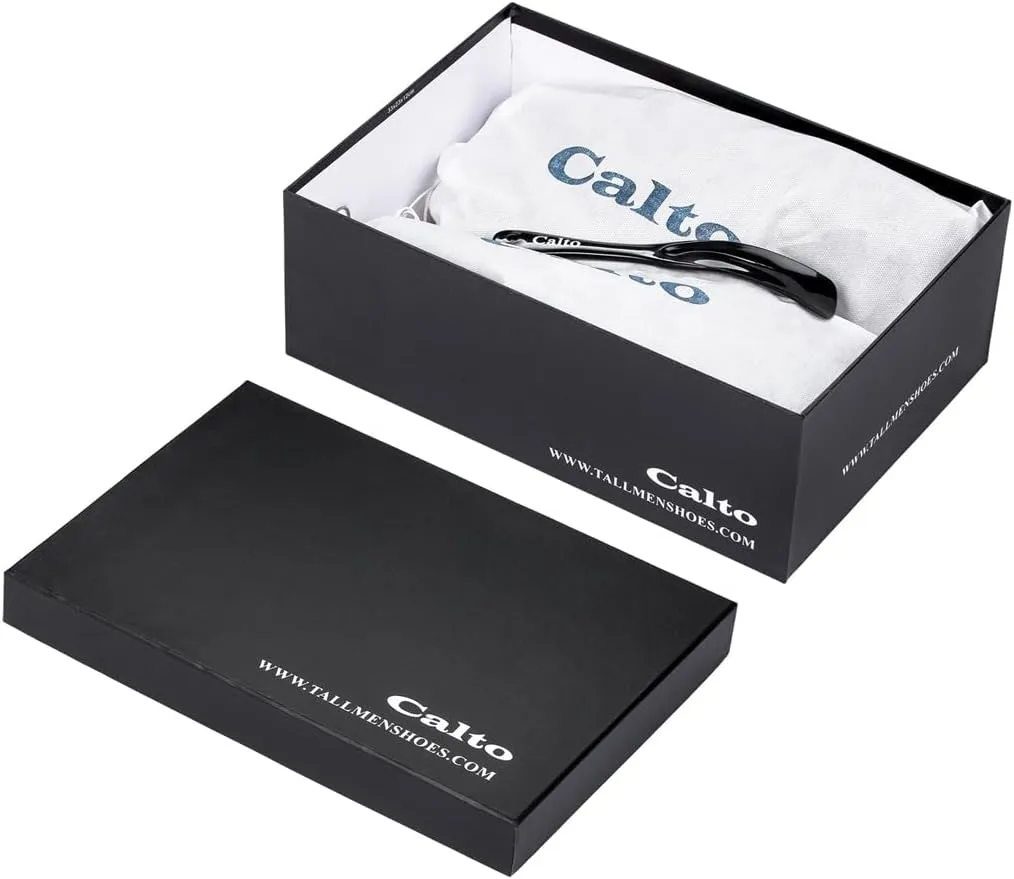 CALTO Men's Invisible Height Increasing Elevator Shoes - Zip-up Cap Toe High Top Sneaker Boots - 2.4 Inches Taller