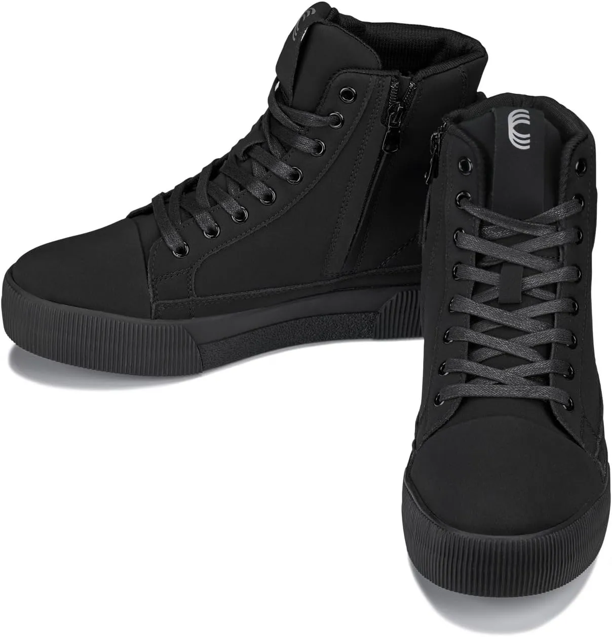 CALTO Men's Invisible Height Increasing Elevator Shoes - Zip-up Cap Toe High Top Sneaker Boots - 2.4 Inches Taller