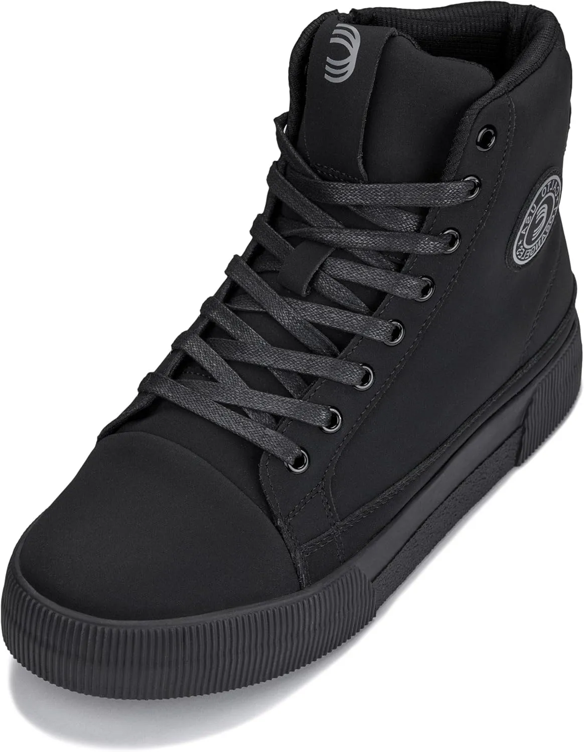 CALTO Men's Invisible Height Increasing Elevator Shoes - Zip-up Cap Toe High Top Sneaker Boots - 2.4 Inches Taller