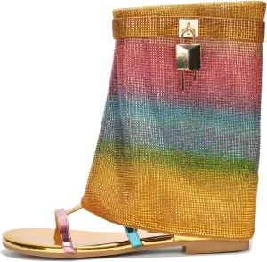 Carami Round Toe Fold Over Flat Sandals (Carami)