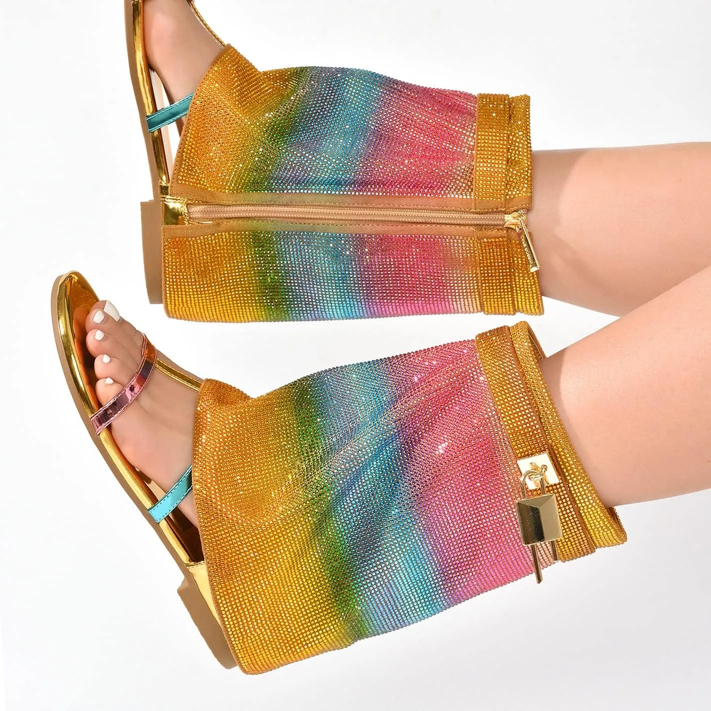 Carami Round Toe Fold Over Flat Sandals (Carami)