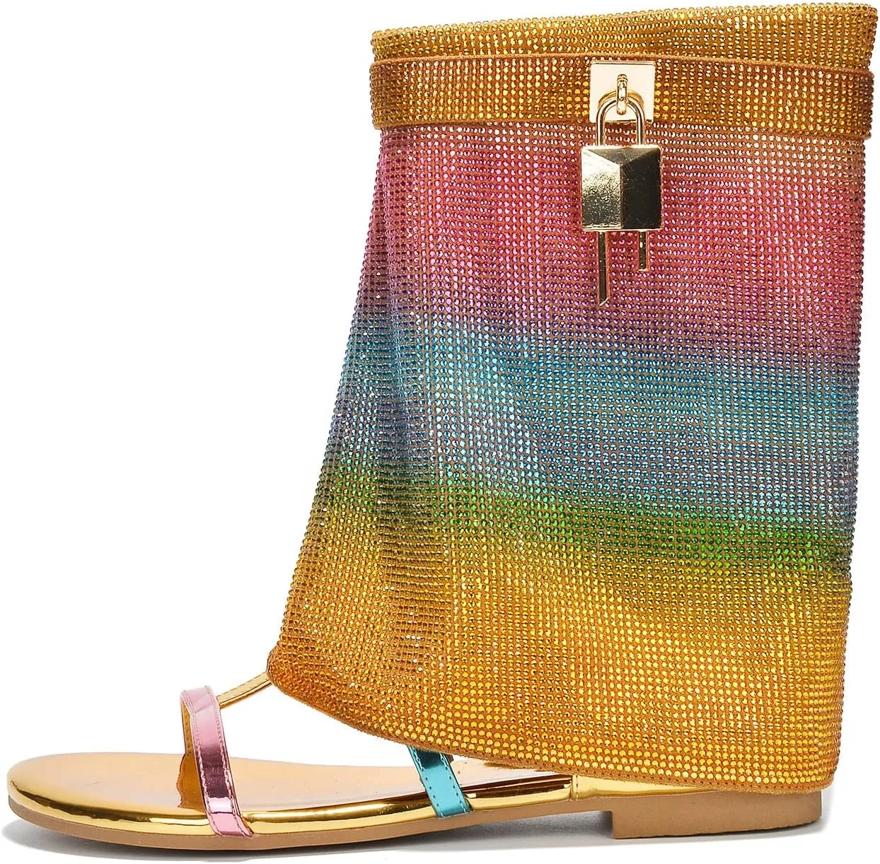 Carami Round Toe Fold Over Flat Sandals (Carami)