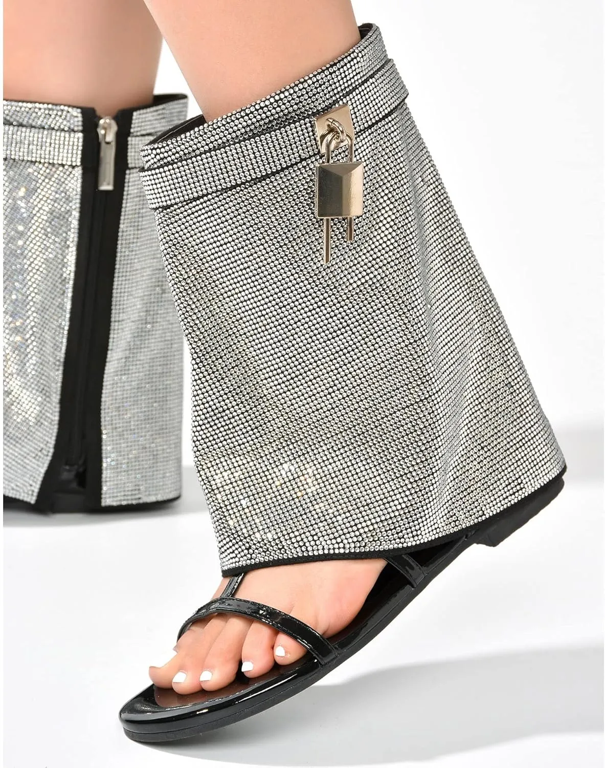 Carami Round Toe Fold Over Flat Sandals (Carami)
