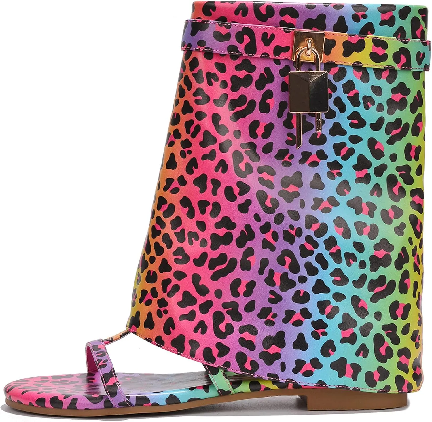 Carami Round Toe Fold Over Flat Sandals (Carami)