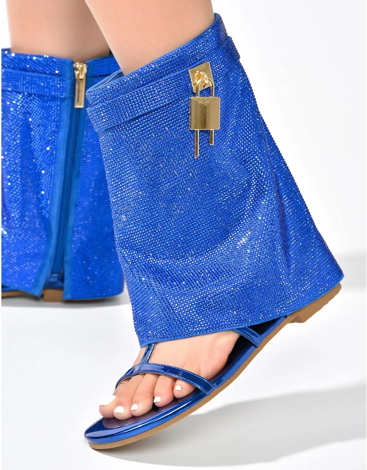 Carami Round Toe Fold Over Flat Sandals (Carami)
