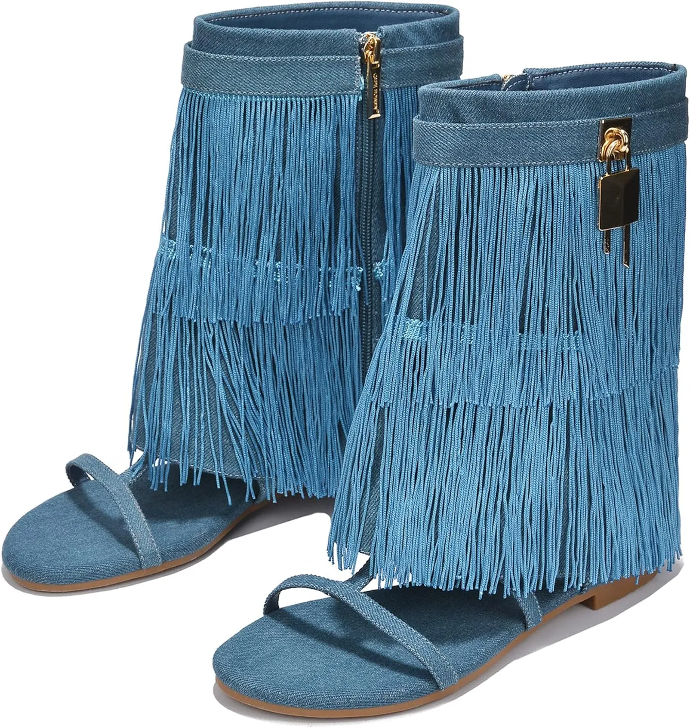 Carami Round Toe Fold Over Flat Sandals (Carami)