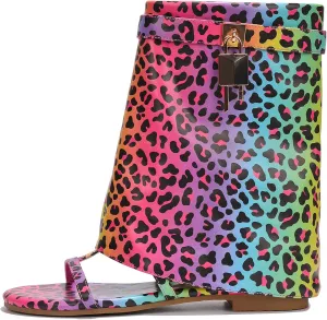 Carami Round Toe Fold Over Flat Sandals (Carami)