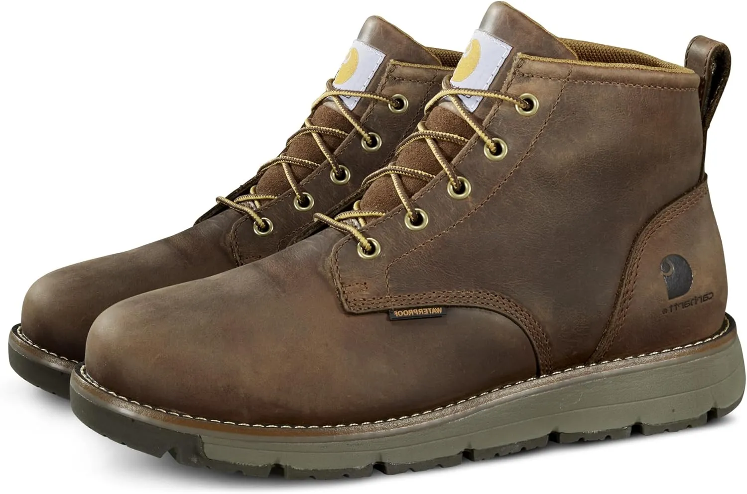 Carhartt Millbrook Waterproof Wedge Boot - Work Boots for Men, Slip & Electrical Hazard Resistant, with 5" Shaft, Breathable Membrane, and Lightweight EVA Midsole