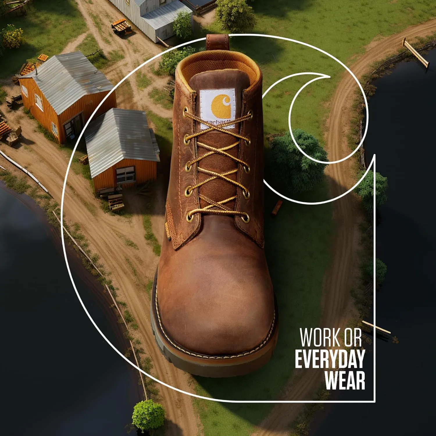 Carhartt Millbrook Waterproof Wedge Boot - Work Boots for Men, Slip & Electrical Hazard Resistant, with 5" Shaft, Breathable Membrane, and Lightweight EVA Midsole