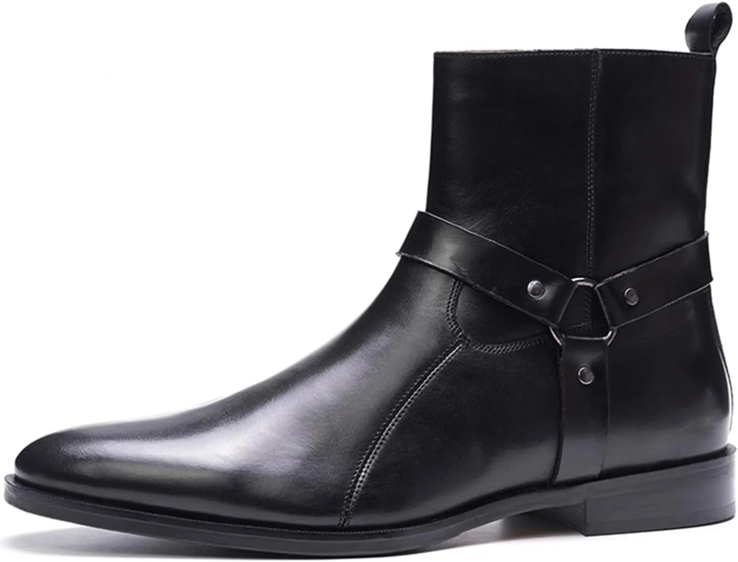 Carlos Santana Harley Harness Boots for Men | Rugged Western Style | Full Grain Calfskin Leather | Rubber Outsole | Ortholite Leather Footbed | Full Leather Lining | YKK Zipper