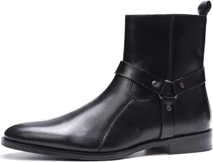 Carlos Santana Harley Harness Boots for Men | Rugged Western Style | Full Grain Calfskin Leather | Rubber Outsole | Ortholite Leather Footbed | Full Leather Lining | YKK Zipper