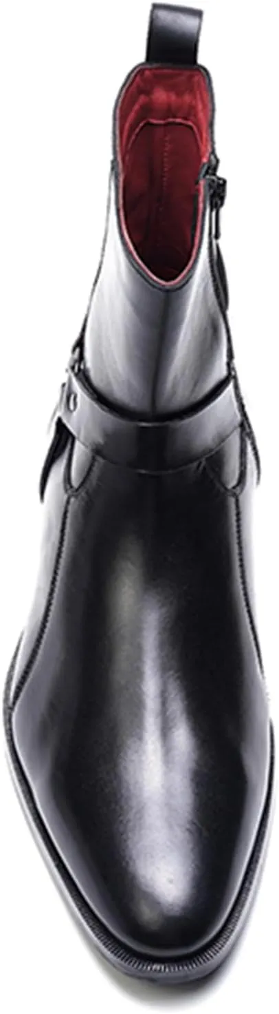 Carlos Santana Harley Harness Boots for Men | Rugged Western Style | Full Grain Calfskin Leather | Rubber Outsole | Ortholite Leather Footbed | Full Leather Lining | YKK Zipper