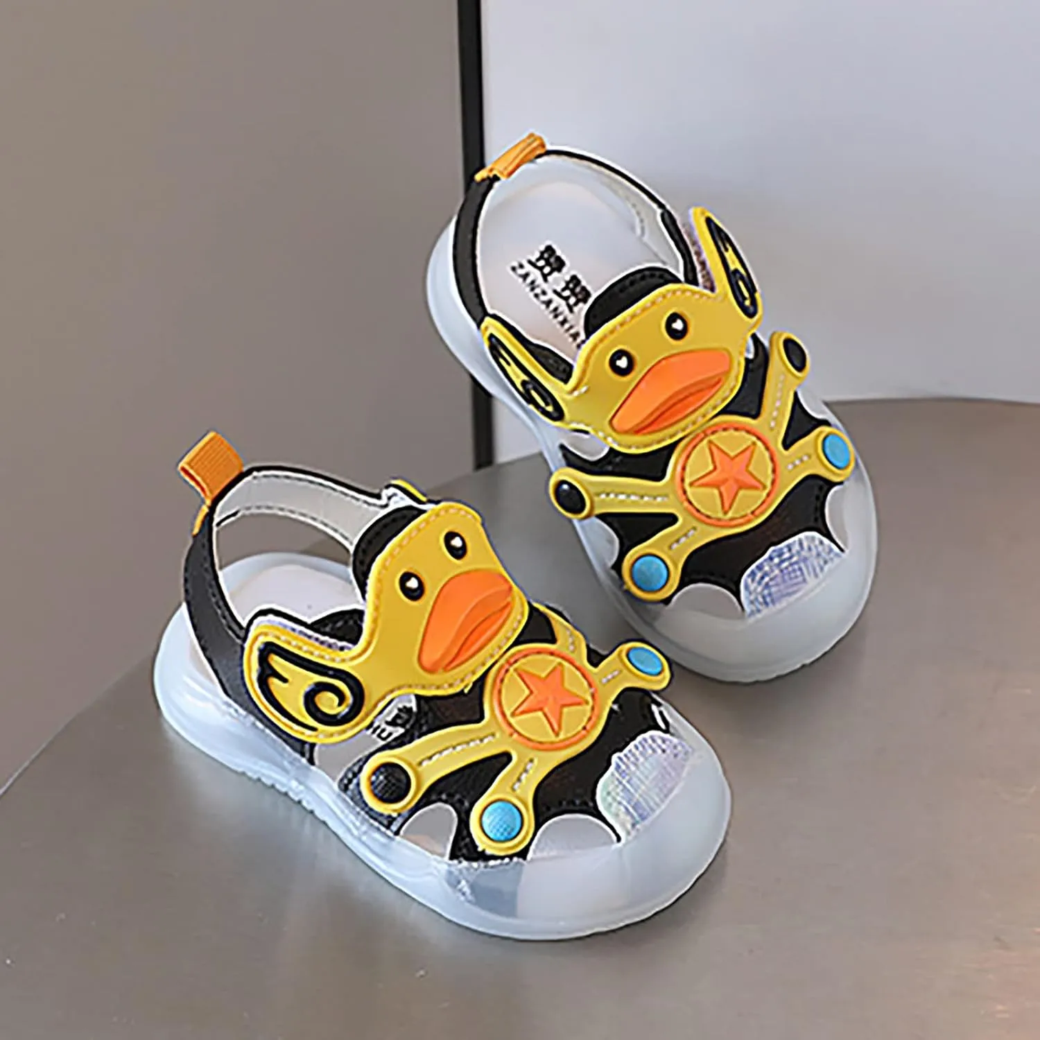 Cartoon Lights up Sandals for Toddler Baby Infant Lightweight Trendy Non Slip Flat Shoes Barefoot Casual Sandals