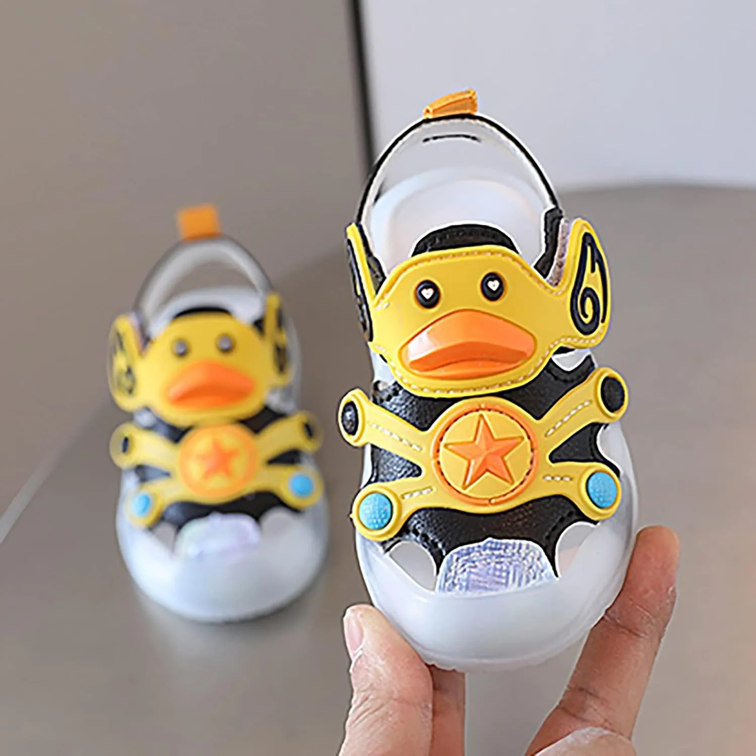 Cartoon Lights up Sandals for Toddler Baby Infant Lightweight Trendy Non Slip Flat Shoes Barefoot Casual Sandals