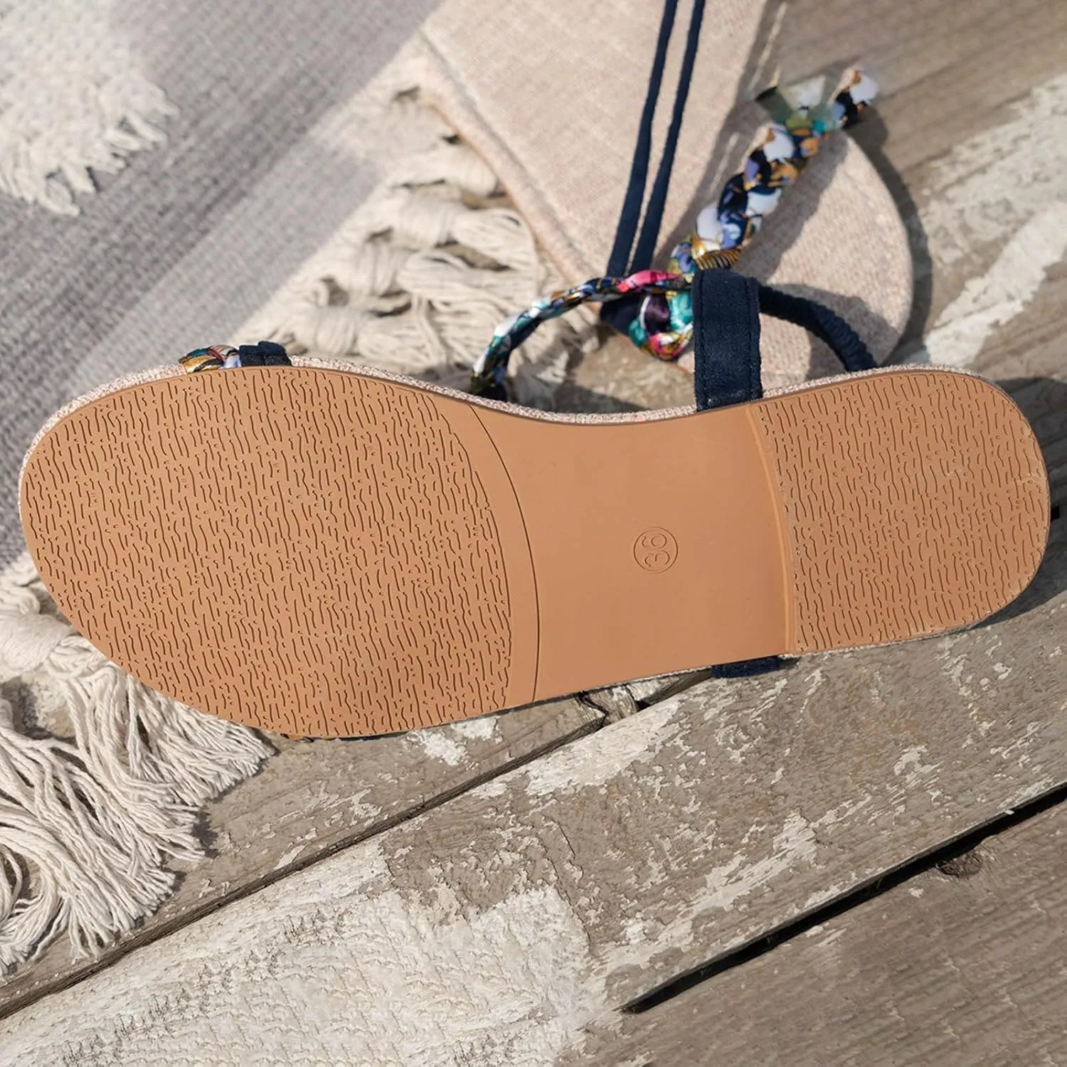 Casual Bohemian Beach Sandals Orthopedic Wedge Sandals for Women Ankle Strap Flip Flops Open Toe Jeweled Flat Sandals 2025